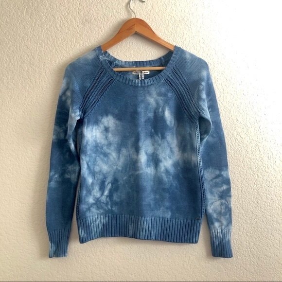 American Eagle Outfitters Blue Long Sleeve Tie Dye Crewneck Sweater Small New - Picture 4 of 11